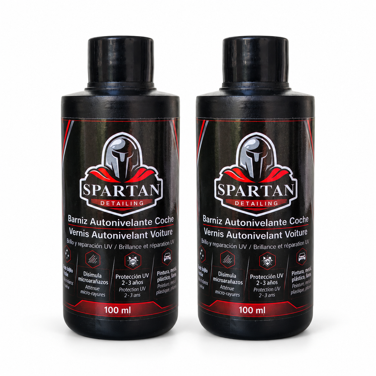 Pack de 2 flacons de Vernis Auto-Nivelant Spartan pour voiture, 2 × 100 ml